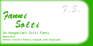 fanni solti business card